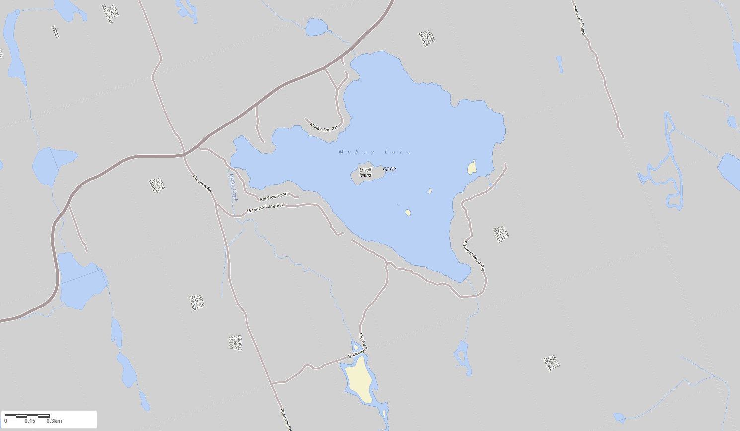 Crown Land Map of McKay Lake in Municipality of Bracebridge and the District of Muskoka